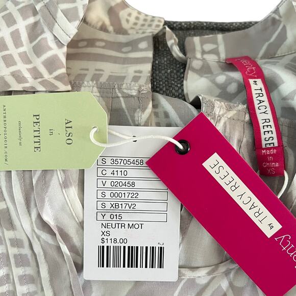 NWT Anthro Plenty by Tracy Reese Kurta Top XS - Picture 4 of 6